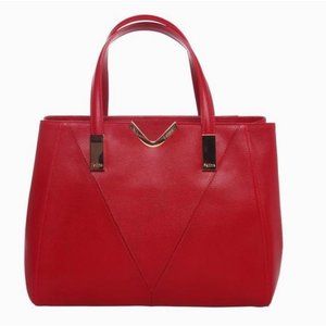 Tatou Red Italian Palmellato Leather Handbag